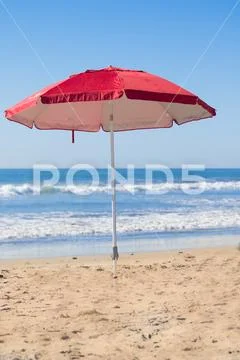 Beach Umbrella on Beach Stock Photos