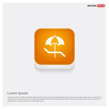 Beach Umbrella with Bed Icon Stock Illustration