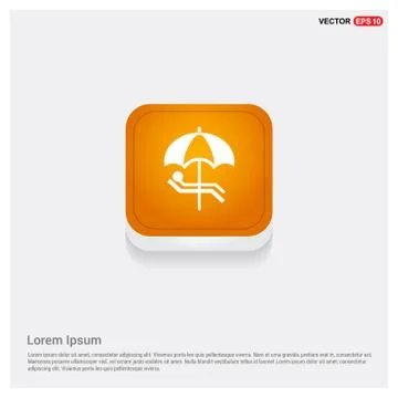 Beach Umbrella with Bed Icon 스톡 일러스트