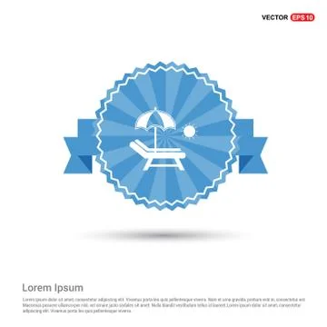 Beach Umbrella with Bed Icon 스톡 일러스트