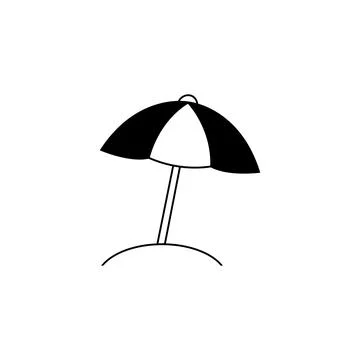 Beach Umbrella Black Line Icon. Travel Symbol for Summer Vacation Stock-Illustration