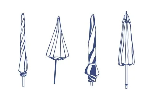 The beach umbrella is in the closed position. Stockillustratie