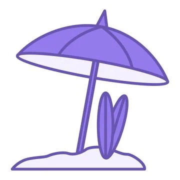 Beach Umbrella Color Icon. Vector Icon. Accessory, Gift, Decoration. Brazil.. Stock Illustration