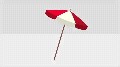 Beach umbrella concept loop animation video with alpha channel Stockbeeldmateriaal 266096020