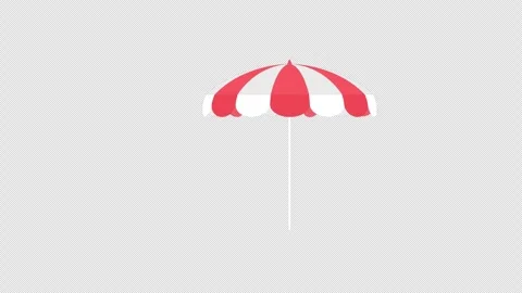 Beach umbrella concept loop animation video with alpha channel Stock Footage 270149430