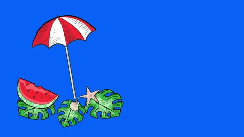 Beach Umbrella Elements 4K 스톡 동영상 243853926