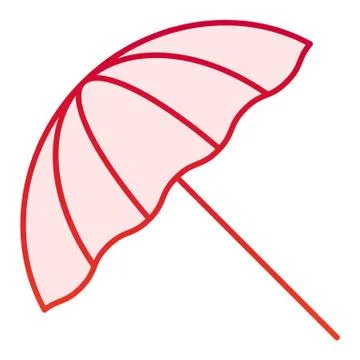 Beach umbrella flat icon. Summer parasol red icons in trendy flat style Stock Illustration