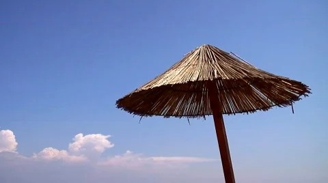 Beach umbrella Stock Footage 734225