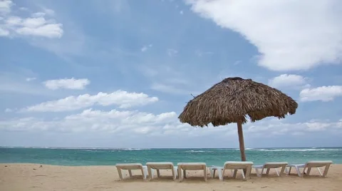Beach umbrella Stock Footage 4279965