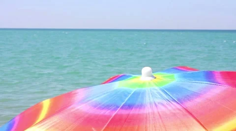 Beach umbrella Stock Footage 8525618