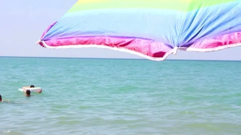 Beach umbrella Stock-Footage 8525677