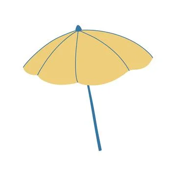 Beach umbrella.  Hand drawn open umbrella, seasonal parasol. Stock Illustration