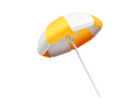 Beach umbrella icon 3d render Parasol illustration rendering Stock Illustration