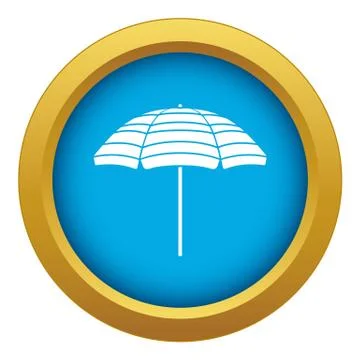 Beach umbrella icon blue vector isolated Stockillustratie