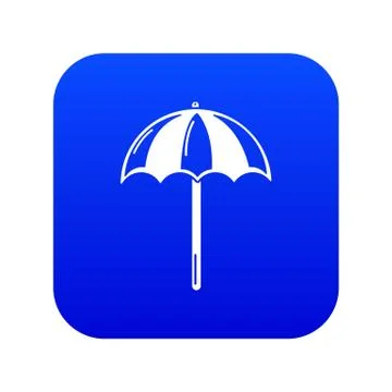 Beach umbrella icon blue vector Stockillustratie
