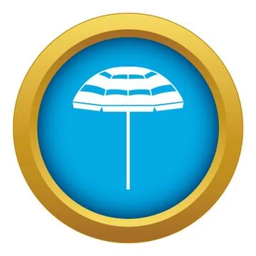 Beach umbrella icon blue vector isolated Stock Illustration
