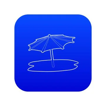 Beach umbrella icon blue vector Stock Illustration