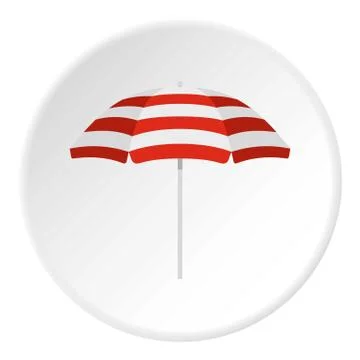 Beach umbrella icon circle Illustrazione stock