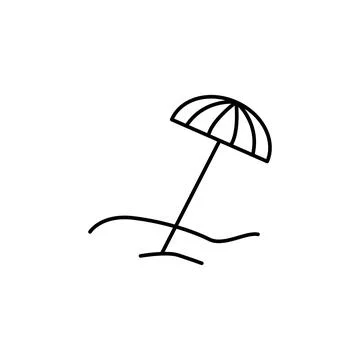 Beach umbrella icon. Element for mobile concept and web apps. Thin line icon for Stockillustratie