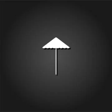 Beach umbrella icon flat. Stock Illustration
