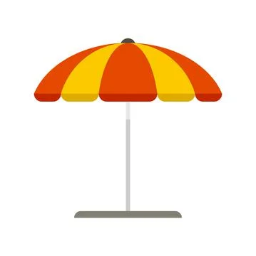 Beach umbrella icon flat isolated vector 스톡 일러스트
