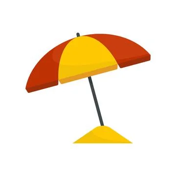 Beach umbrella icon flat isolated Stock Illustration