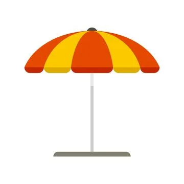 Beach umbrella icon flat isolated Illustrazione stock