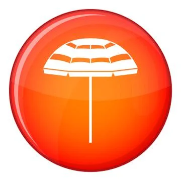 Beach umbrella icon, flat style 스톡 일러스트