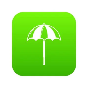 Beach umbrella icon green vector Stockillustratie
