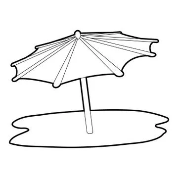 Beach umbrella icon, isometric 3d style 스톡 일러스트