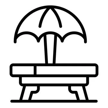 Beach umbrella icon outline vector. Map travel Ilustración de archivo