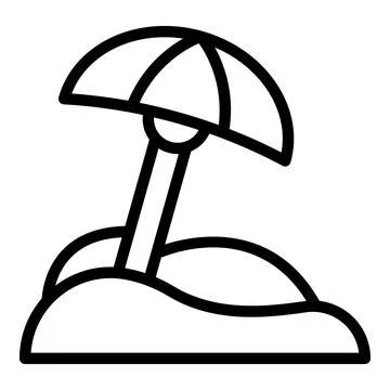 Beach umbrella icon outline vector. Safety water Stock Illustration