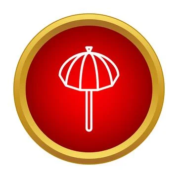 Beach umbrella icon representing summer sun protection Illustrazione stock