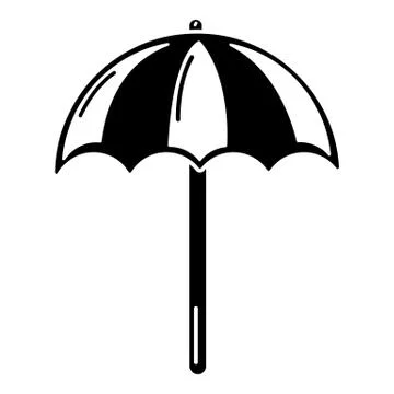 Beach umbrella icon, simple black style Illustrazione stock