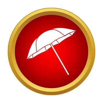 Beach umbrella icon symbolizing summer vacation and sun protection Stock Illustration
