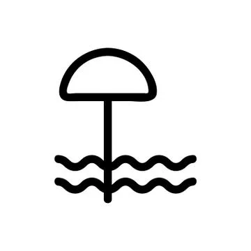 Beach umbrella icon vector. Isolated contour symbol illustration Illustrazione stock