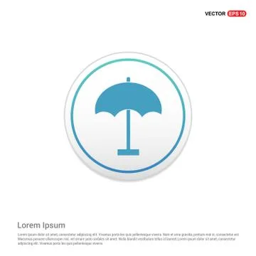 Beach umbrella icon  - white circle button Illustrazione stock