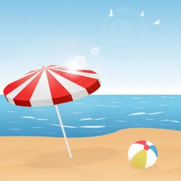 Beach umbrella Stock Illustration