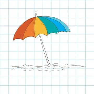 Beach umbrella Illustrazione stock