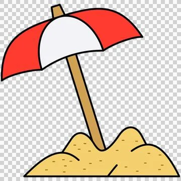 Beach umbrella Ilustração Stock