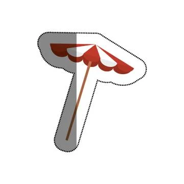 Beach umbrella isolated icon Stockillustratie