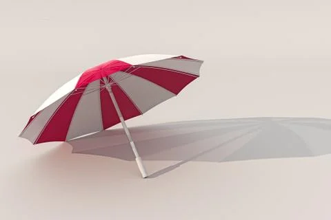 Beach umbrella isolated on white Stockillustratie