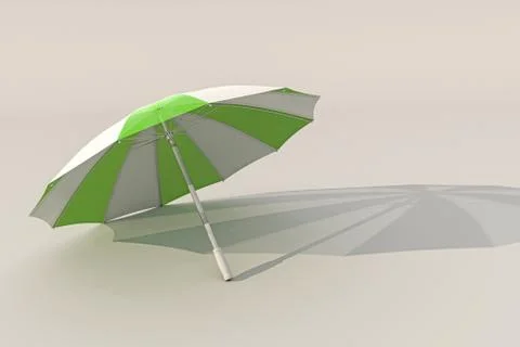 Beach umbrella isolated on white Illustrazione stock