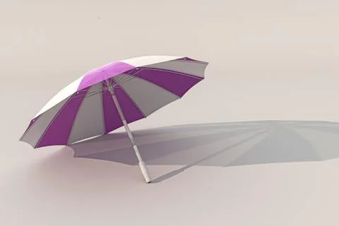 Beach umbrella isolated on white Stockillustratie
