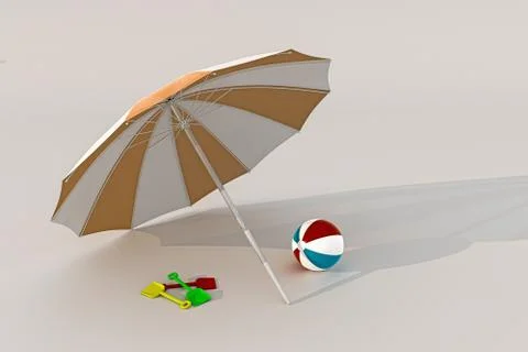 Beach umbrella isolated on white Stock Illustration
