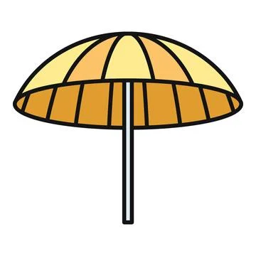 Beach umbrella offering shade under summer sun Stock Illustration