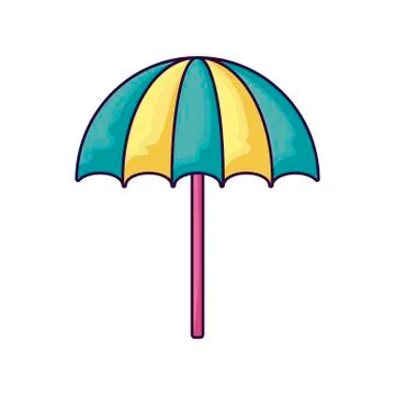 Beach umbrella open summer accessory Illustrazione stock