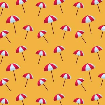 Beach umbrella pattern background イラスト素材