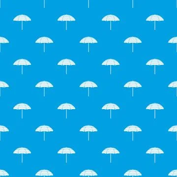 Beach umbrella pattern seamless blue Illustrazione stock