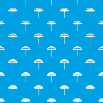 Beach umbrella pattern seamless blue Stock Illustration